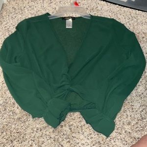 Chiffon emerald green crop